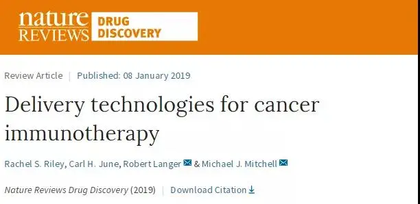 癌症免疫疗法的新型递送平台